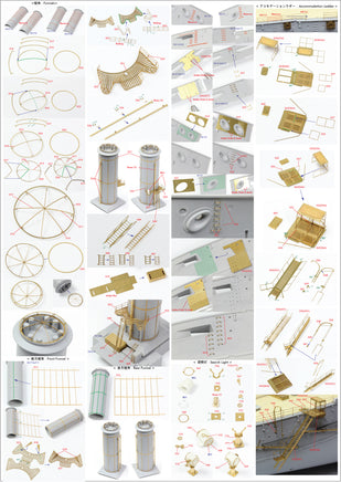 1/200 Pontos Model IJN Mikasa 1905 Detail Up Set 23008F1