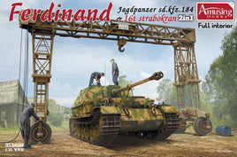 1/35 Amusing Hobby "Ferdinand" Jagdpanzer Sd.Kfz 184 (Full Interior) & 16t strabokran 35A030 - MPM Hobbies