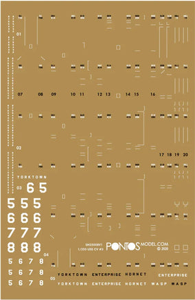 1/350 Pontos Model USS CV-6 Enterprise 1942 Detail Up Set (Teak Tone Deck) 37031FN