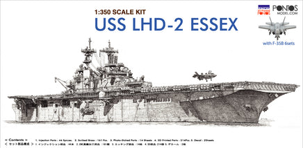 1/350 Pontos Model USS LHD-2 Essex Kit + Detail Up Set 37001R1