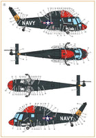 Clear Prop D72001 decal sheet with comprehensive technical data stencils maintenance markings and warning labels for 1/72 scale Kaman Seasprite helicopter model
