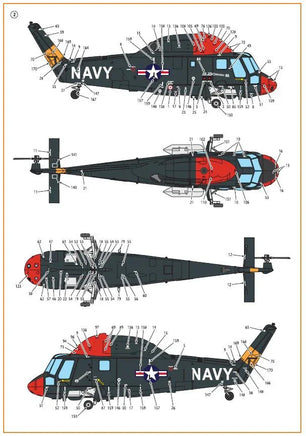 Clear Prop D72001 decal sheet with comprehensive technical data stencils maintenance markings and warning labels for 1/72 scale Kaman Seasprite helicopter model
