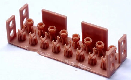 Brown plastic model kit on a white background
