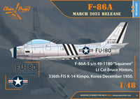 1/48 Clear Prop F-86A in Korea early variants 4825