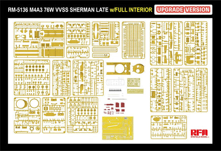 1/35 Ryefield Models M4A3 Sherman 76W VVSS Late w/Interior (Upgrade Version) 5136