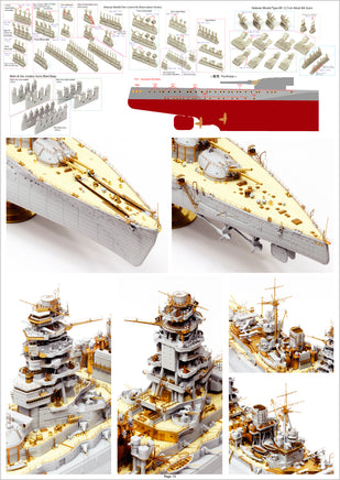 1/350 Pontos Model IJN Nagato 1941 Detail Up Set for Hasegawa 35029F1