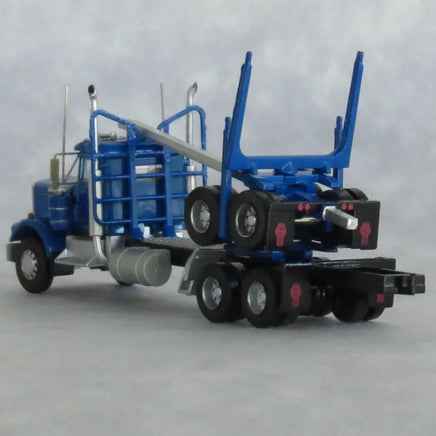 N Trainworx Blue Kenworth W900 Log Truck 49084