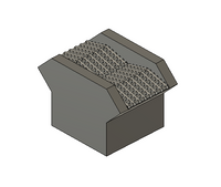 3D model of a roof with shingles on a white background