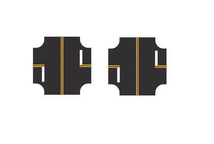 N Easy Streets Fresh Asphalt 4 Way Intersection Road - 2 Stop (Qty 2) 325-2071 - MPM Hobbies