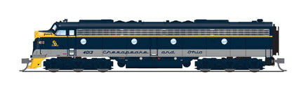 N Broadway Ltd EMD E8A C&O 4013 Tri-Color w/ Gray Stripe, Paragon4 Sound/DC/DCC 8820