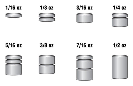 PineCar Tungsten Incremental Weights Cylinder 2 oz. 3914