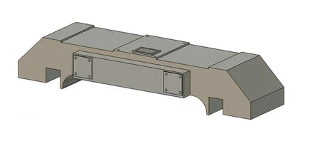 3D model of a concrete slab with metal reinforcement on a white background
