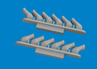 1/72 Eduard Spitfire Mk.V six-stacks exhaust fishtail PRINT Brassin for TAMIYA kit 672410