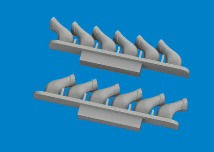 1/72 Eduard Spitfire Mk.V six-stacks exhaust fishtail PRINT Brassin for TAMIYA kit 672410