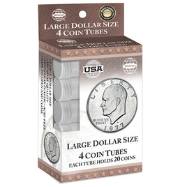 Whitman Round Coin Tubes - Large Dollars (4 Count) 1291