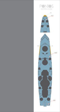 1/350 Pontos Model French Richelieu Wooden Deck Set 1943 35022WD1