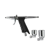 Airbrush gun with two nozzles on a white background