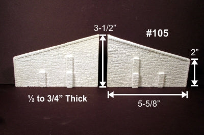 HO Monroe Wing Walls for Bridge Abutment Random Stone (2-Pack) #105
