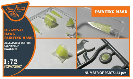 1/72 Clear Prop Hawk H-75 M/N/O Painting Mask on Yellow Kabuki Paper for CP kits CP72021/CP72022 72067