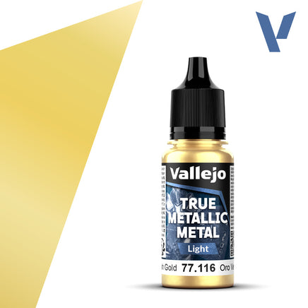 Vallejo True Metallic (Light) Greenish Gold 18ml (6pc/Box) 77.116