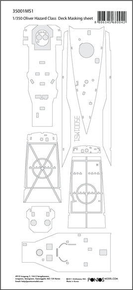 1/350 Pontos Model USS Oliver Hazard Perry Class Deck Masking Sheet 35001MS1