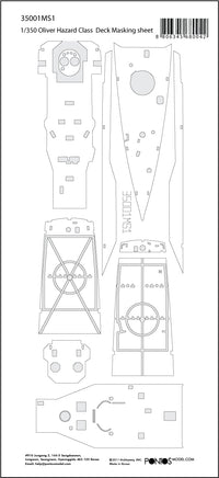 1/350 Pontos Model USS Oliver Hazard Perry Class Deck Masking Sheet 35001MS1