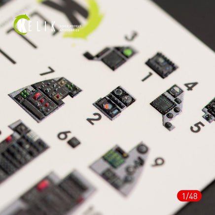 1/48 Kelik F-16C Fighting Falcon Interior 3D Decals for Kinetic Kit K48034