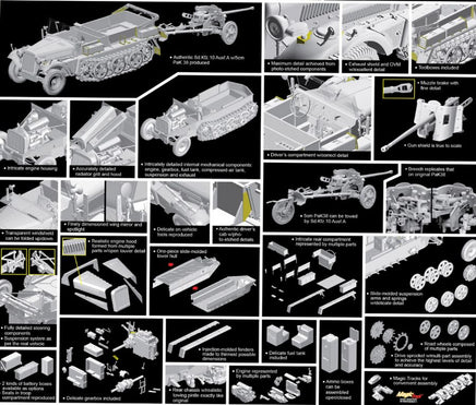 1/35 Dragon Model Sd.Kfz. 10 Ausf. A w/5cm PaK 38 6732