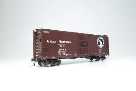 HO Rapido GN 40' Boxcar with Early IDNE: Great Northern - Mineral Red: Single Car - 155001A - MPM Hobbies