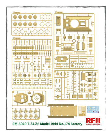 1/35 Ryefield Models T-34/85 Model 1944 No.174 Factory 5040