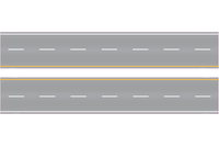 HO Easy Streets Aged Asphalt Straight Section Road - Interstate (Qty 2) 315-3033 - MPM Hobbies