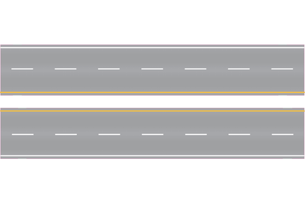 HO Easy Streets Aged Asphalt Straight Section Road - Interstate (Qty 2) 315-3033 - MPM Hobbies