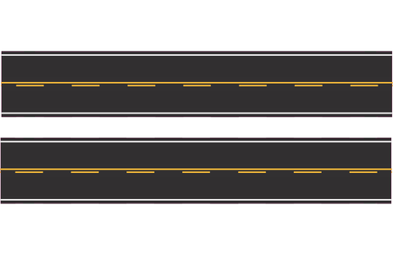 HO Easy Streets Straight Section Road - Single Passing (Qty 2) 315-2031 - MPM Hobbies