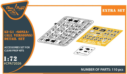 1/72 Clear Prop Ki-51 Sonia Detail Set (All Versions) For CP Kits CP72011/CP72012/CP72013 A72026