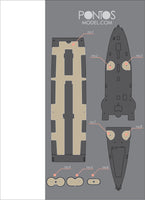 1/350 Pontos Model SMS Emden/Dresden Wooden Deck Set Type 1 35031WD1