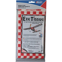 Eze Tissue packaging for model aircraft with checkered pattern