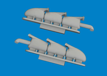 1/72 Eduard Spitfire Mk.V three-stacks exhaust fishtail PRINT Brassin for TAMIYA kit 672409
