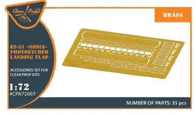 1/72 Clear Prop Ki-51 Sonia (All Versions) PE Landing Flaps for CP Kits CP72011/CP72012/CP72013 A72007
