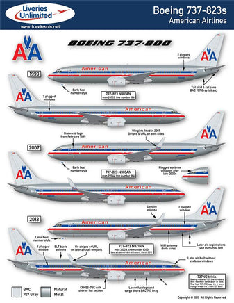1/144 Fundekals AMERICAN AIRLINES 737NGs 44014