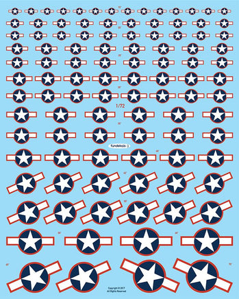 1/72 Fundekals Stars & Bars Red Surround 72009