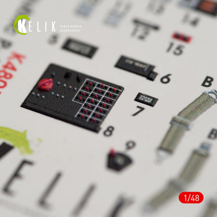 1/48 Kelik P-47M Thunderbolt Interior 3D Decals for Tamiya Kit K48014