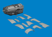 1/48 Eduard P-38F/G left engine PRINT Brassin for TAMIYA 6481036