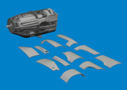 1/48 Eduard P-38F/G left engine PRINT Brassin for TAMIYA 6481036