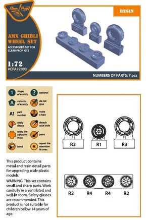 1/72 Clear Prop AMX Ghibli Wheel Set 72093