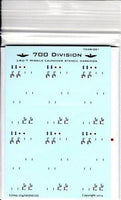 1/72 Flying Leathernecks LAU-7 missile launcher stencil data decal sheet showing Microscale-printed water slide markings for twelve launchers with safety warnings and technical specifications
