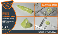 1/72 Clear Prop M6A1-K Nanzan Painting Mask on Yellow Kabuki Paper for Tamiya Kit 60738 72063