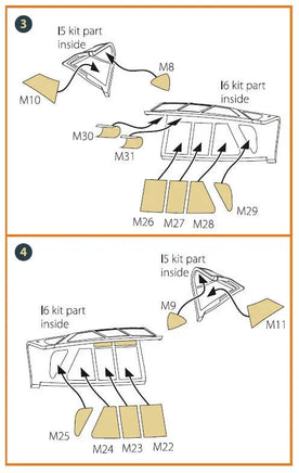 1/48 Clear Prop P-47B Thunderbolt Double-Sided Painting Mask on Yellow Kabuki Paper for Dora Wings Kit 48039