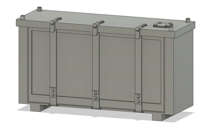 Gray cabinet with doors and handles on a white background