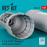 Model kit of F-4 (E.J.F.G.S) 'Phantom II' exhaust nozzles with RES/KIT branding on a blue background.