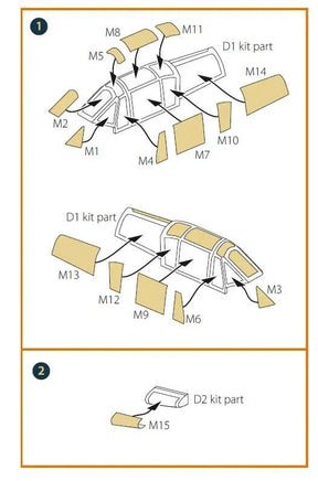 1/72 Clear Prop Ki-61-II, Ki-100-I painting mask (Finemolds FP17, FP19) A72185